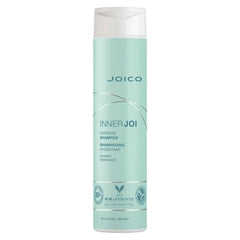Joico InnerJoi hydrating shampoo bottle with clear cap and mint label