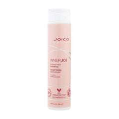 Joico InnerJoi strengthen shampoo bottle with white cap, pink label, 300 ml