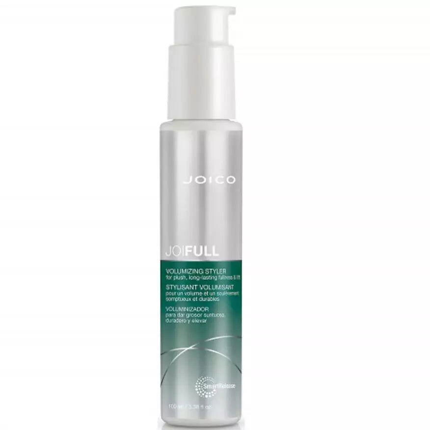 Joico Joifull volumizing styler pump bottle, clear with teal label, 100 ml