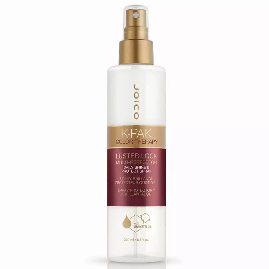 Joico K-Pak luster lock spray bottle, gold pump cap, 200 ml