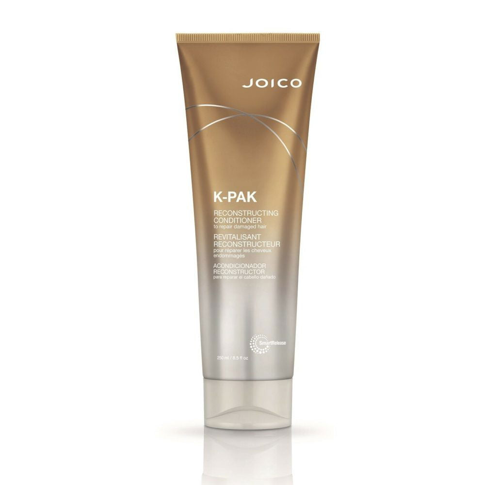 Joico K-pak reconstructing conditioner tube, golden-brown squeeze bottle, 250 ml