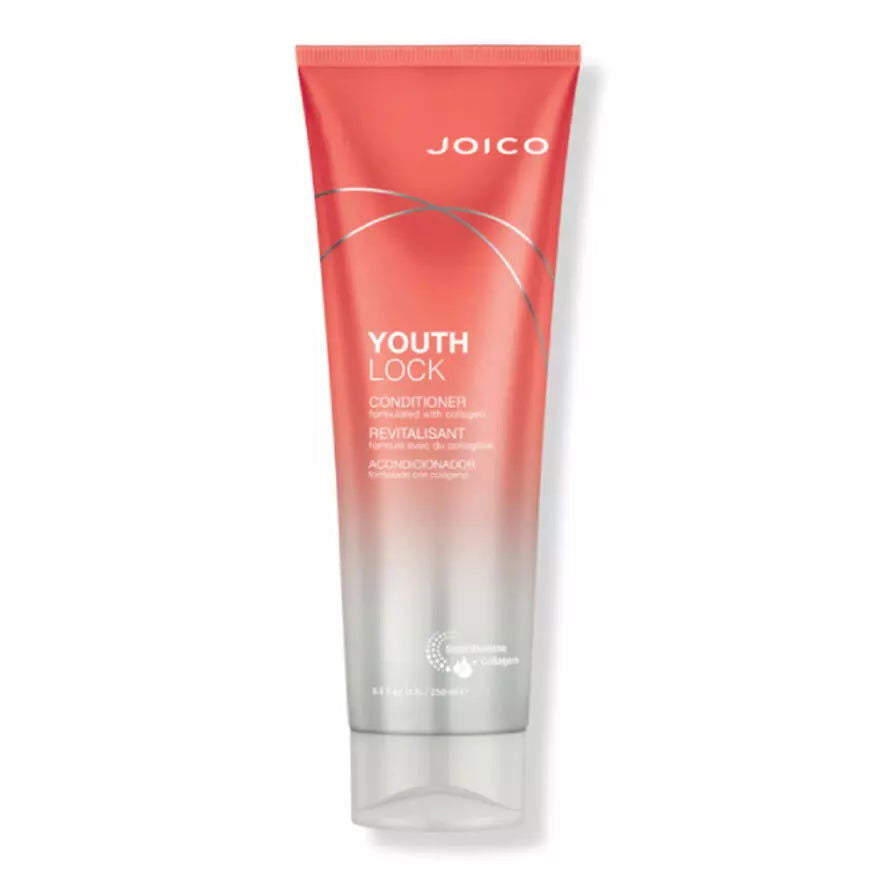Joico YouthLock conditioner squeeze tube, red with white lettering, 250 ml