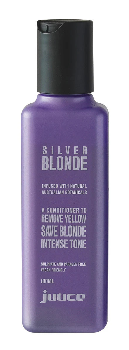 Purple silver blonde conditioner bottle, 100 ml, with black cap