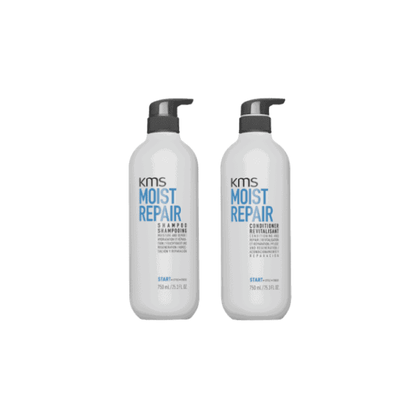 KMS Moist Repair shampoo duo of two 750 ml pump bottles