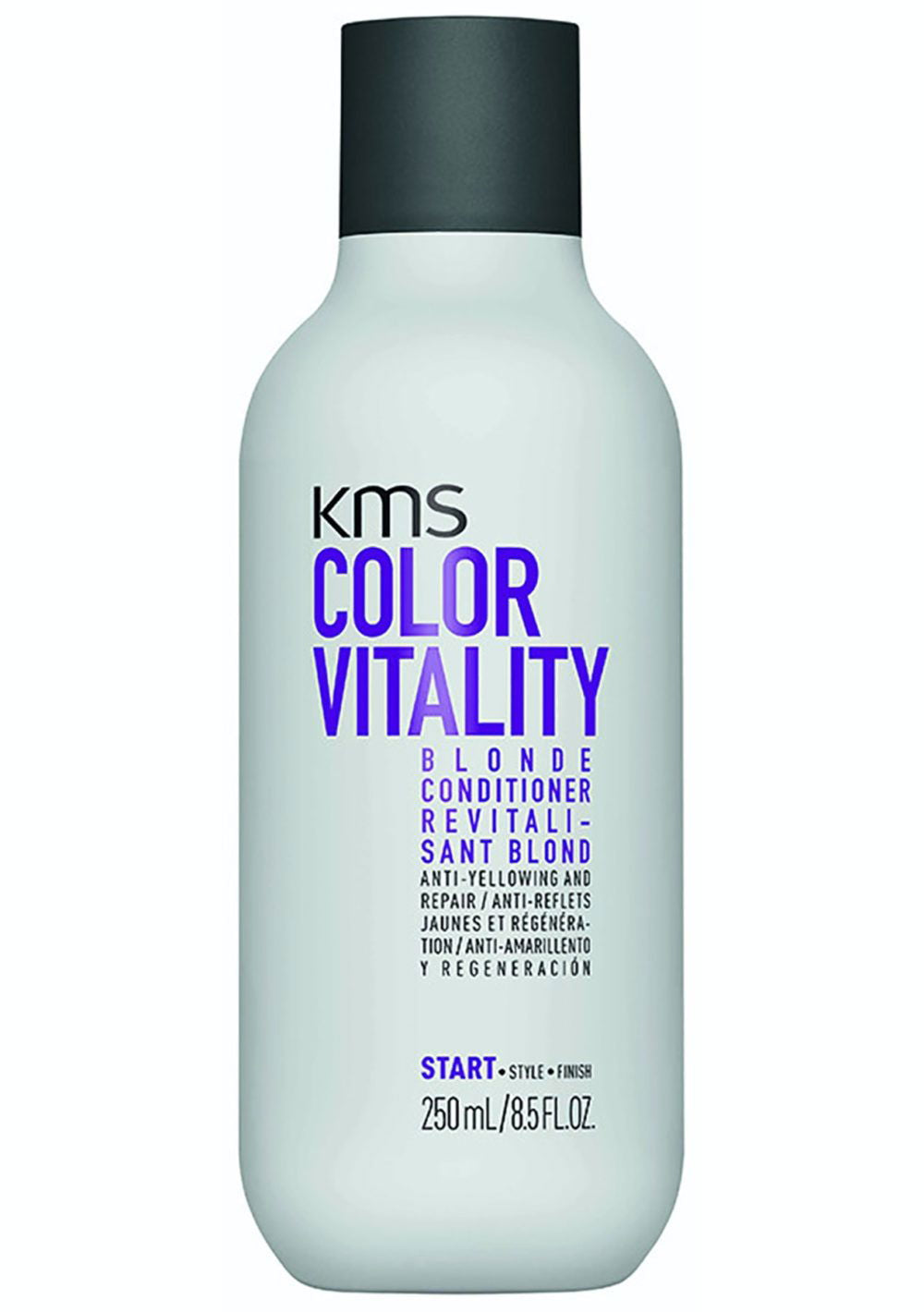 KMS Color Vitality blonde conditioner bottle, 250 ml, black cap