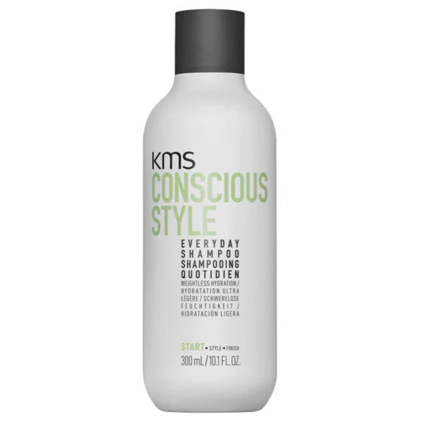 KMS Conscious Style Everyday Shampoo bottle, 300 ml, white bottle with black cap