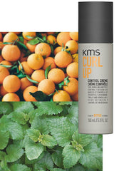 KMS Curl Up Control Crème bottle, dark cap, labeled 150 ml