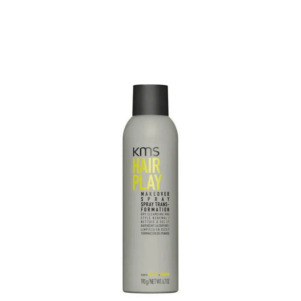 KMS Hair Play makeover spray bottle, gray with black cap