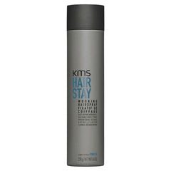 KMS Hair Stay working hairspray bottle, black cap, gray bottle, 300 ml