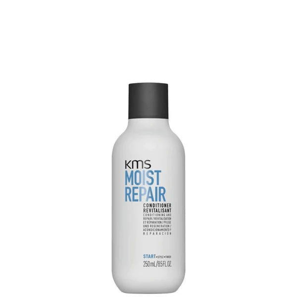 Moist repair conditioner bottle, 250 ml; white bottle with black cap.