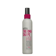KMS Thermashape blow dry styling lotion bottle with pink collar and black cap
