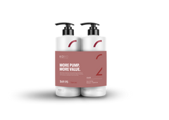 KOBO Color shampoo and conditioner duo, two white pump bottles