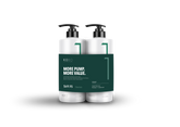 KOBO scalp shampoo & conditioner duo: two 750ml pump bottles, black dispensers, green labels