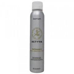Kemon Actyva heat protection spray bottle, gray canister with pump cap