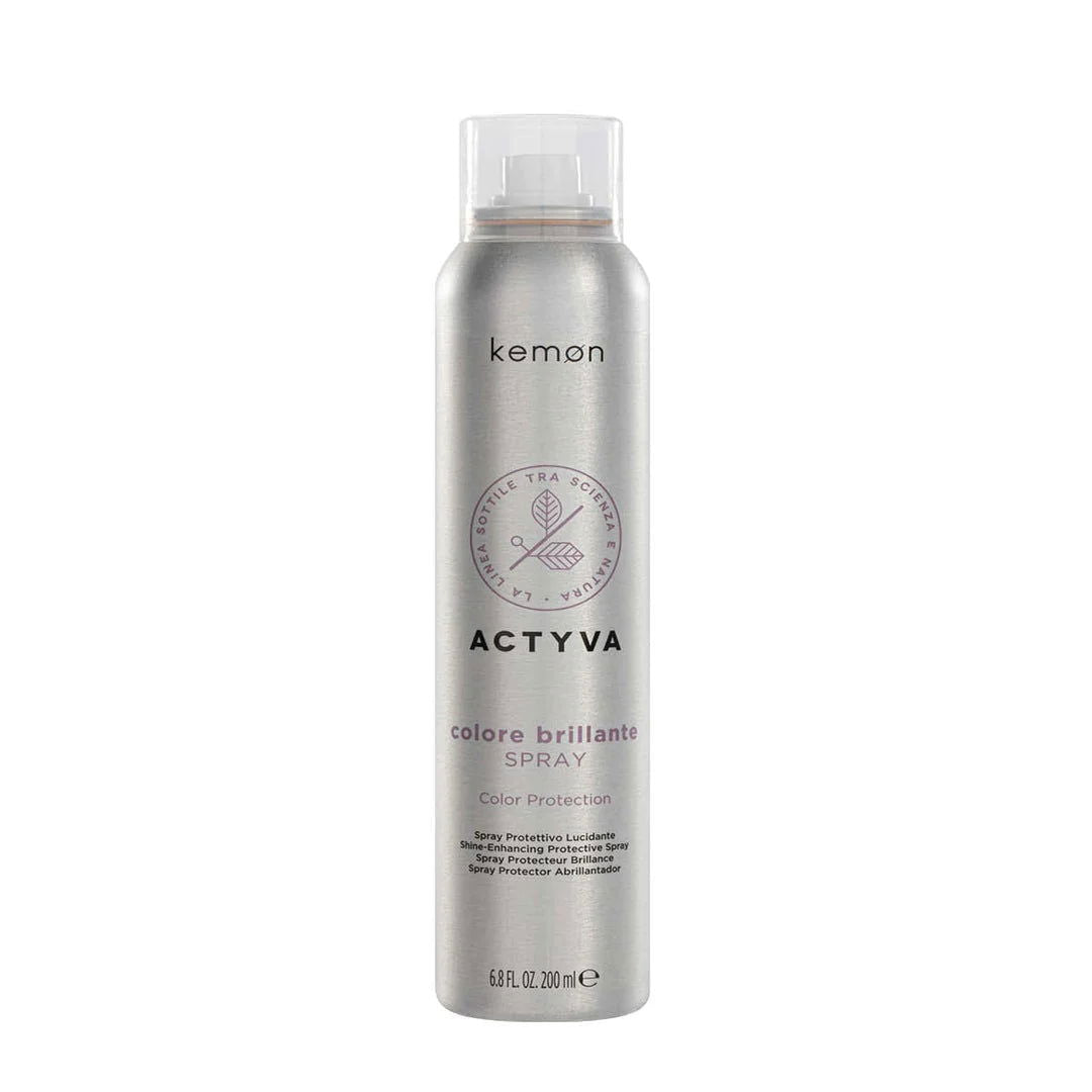 Kemon Actyva colore brillante spray bottle, silver pump canister, 200 ml