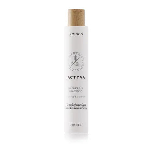 Kemon Actyva PUREZZA shampoo bottle with cork-style cap, 250 ml