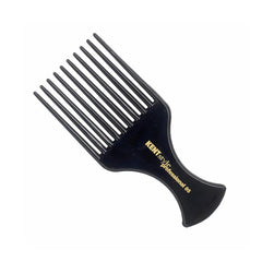 Black 10-prong afro comb with KENT Professional branding