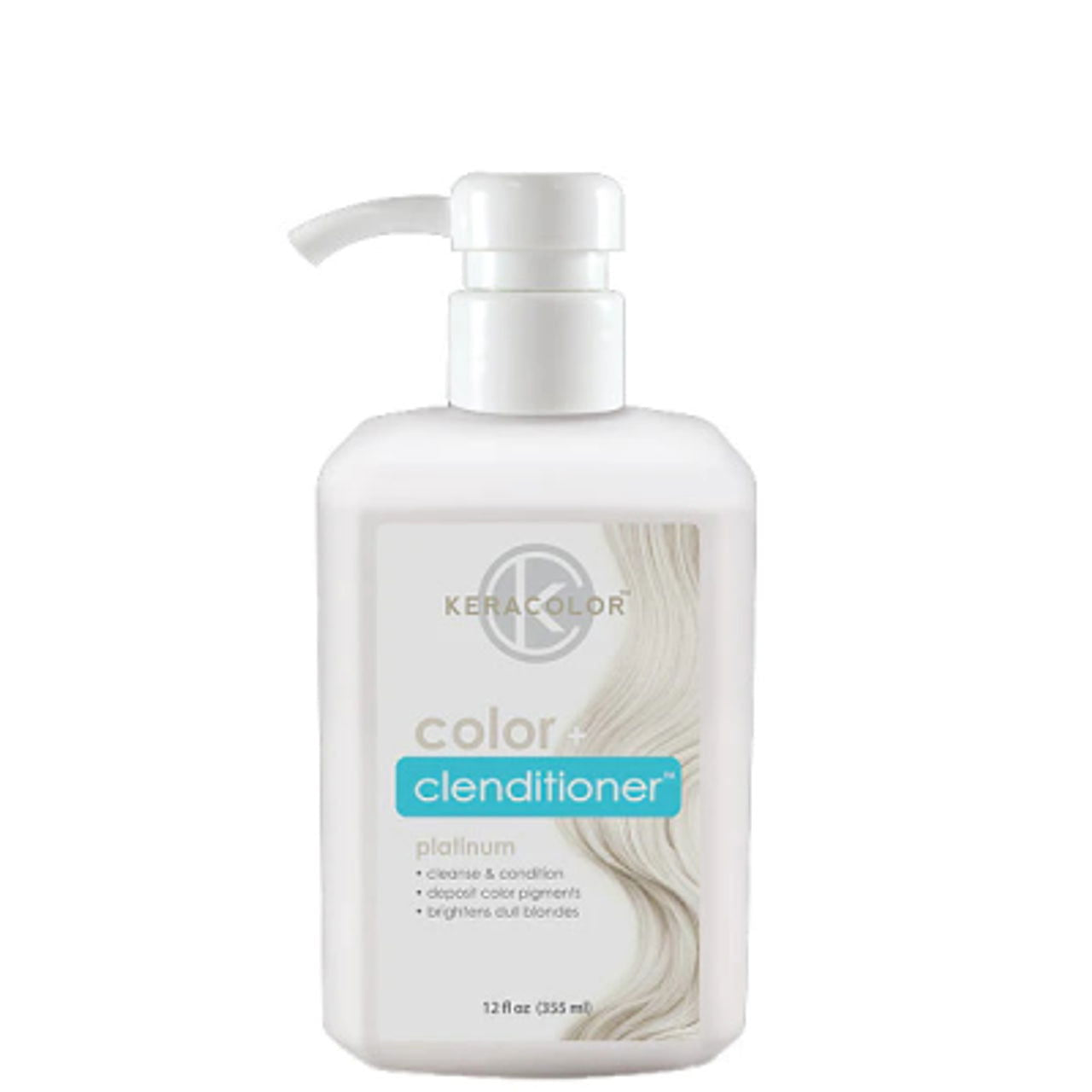 Keracolor Platinum clenditioner bottle with white pump, 355 ml