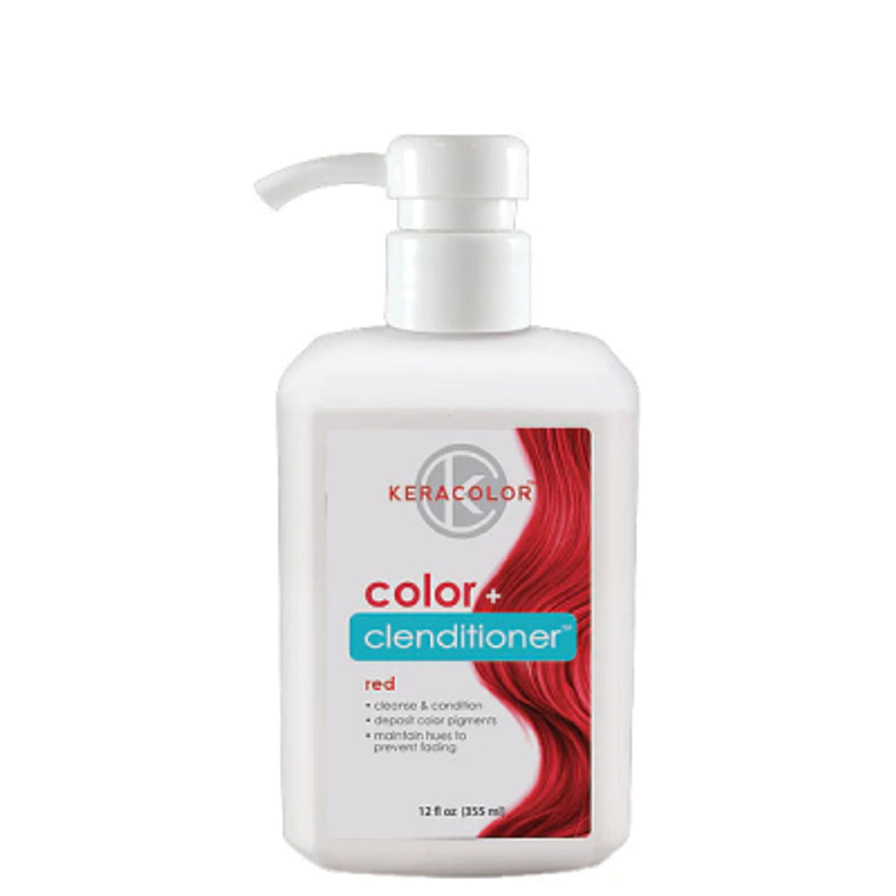 Keracolor color+clenditioner pump bottle with red accents