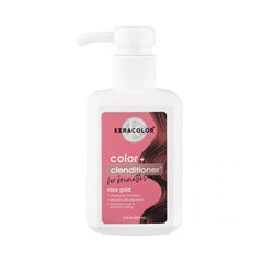Keracolor color+clenditioner bottle with pump, rose gold label for brunettes