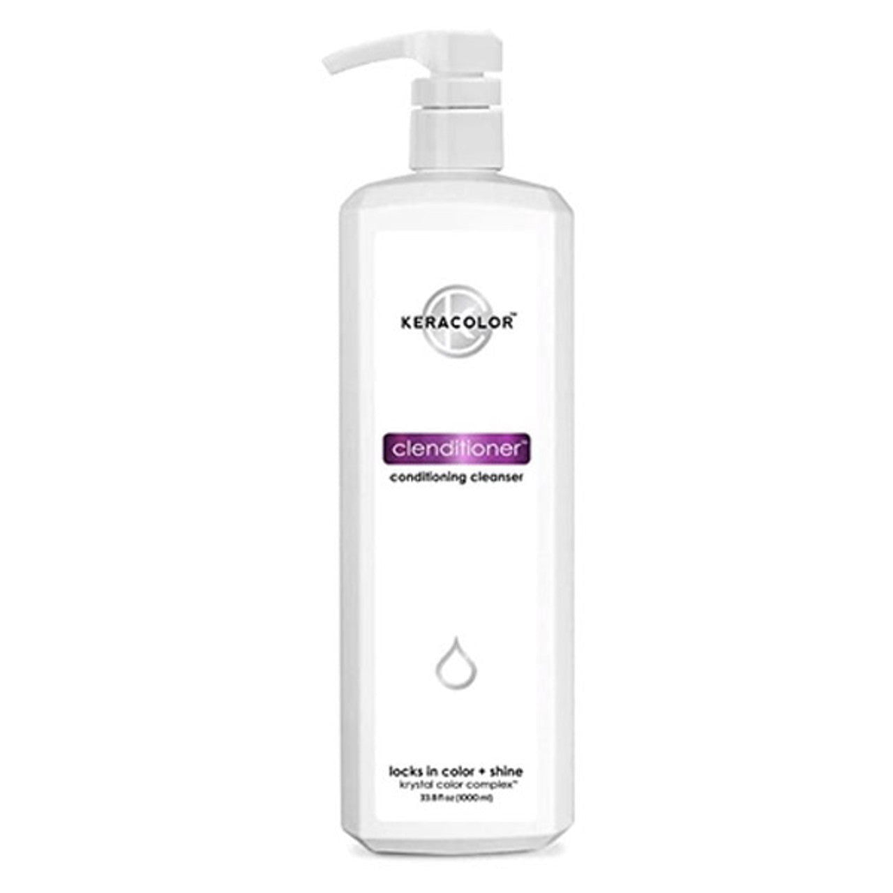 Keracolor clendinoner conditioning cleanser pump bottle, clear with purple label