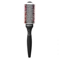 Ceramic ionic hair brush, 64mm barrel, black handle, red-tipped bristles