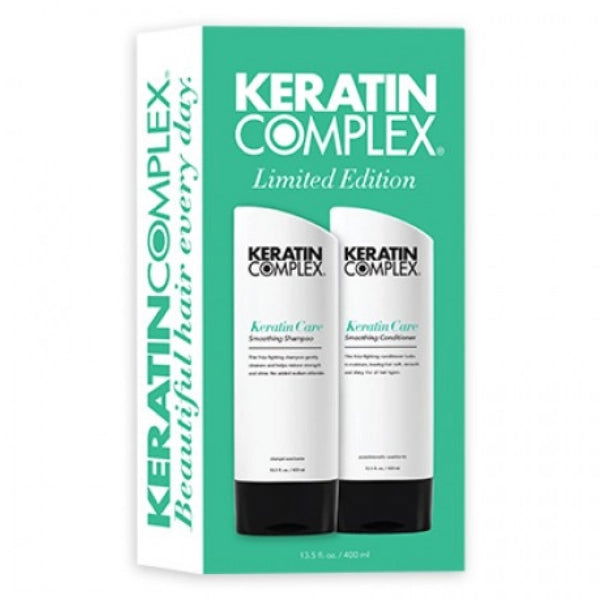 Keratin Complex keratin care duo gift set box with two white bottles, Limited Edition