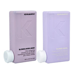 Blonde Angel wash & treatment duo, purple pouches with white caps