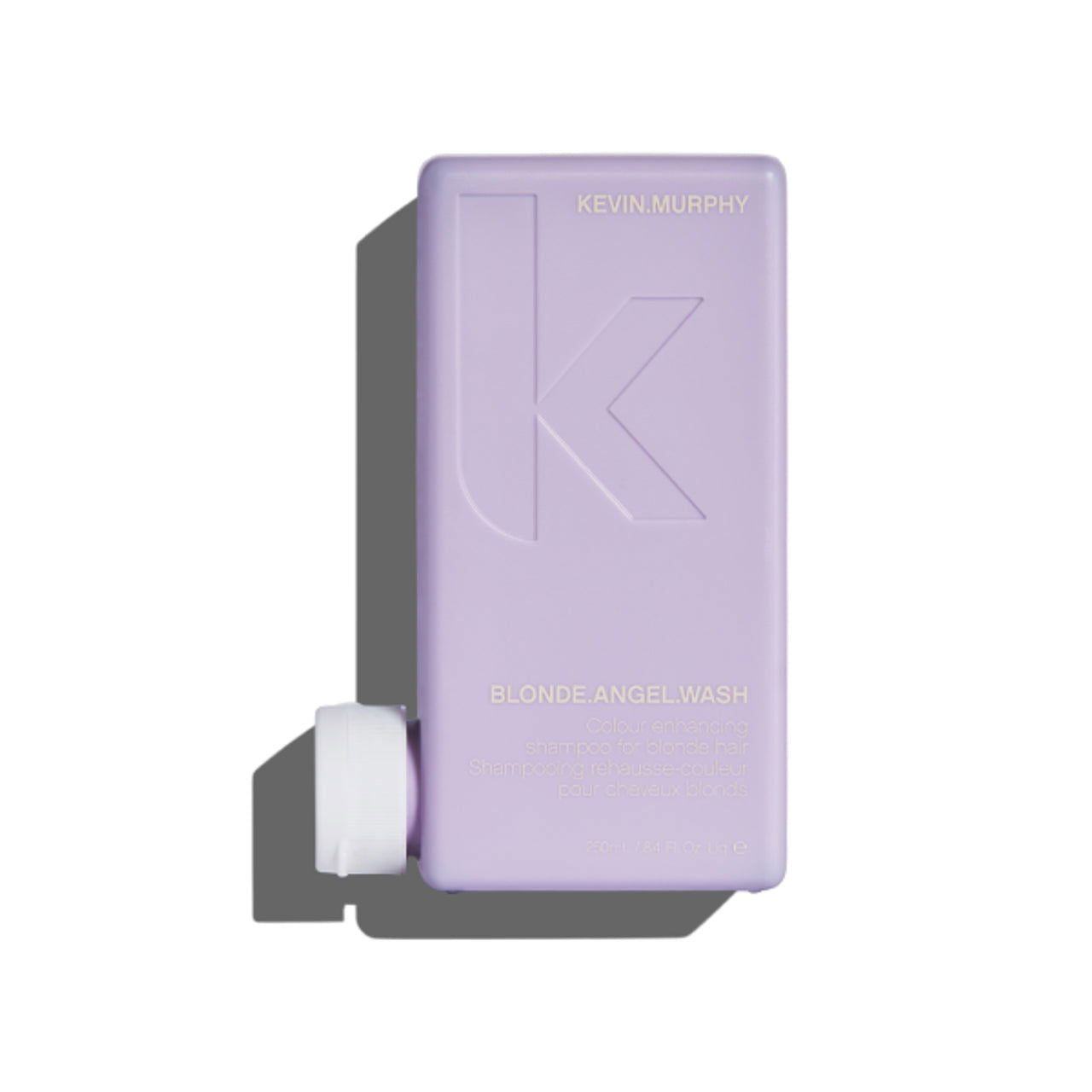 Kevin Murphy purple hair wash bottle with white cap, Blonde Angel Wash label