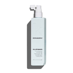Kevin Murphy Killer Waves hair care bottle with pump, light blue/white label