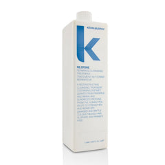 Kevin Murphy Restore 1000ml hair repair cleanser bottle, white with blue label