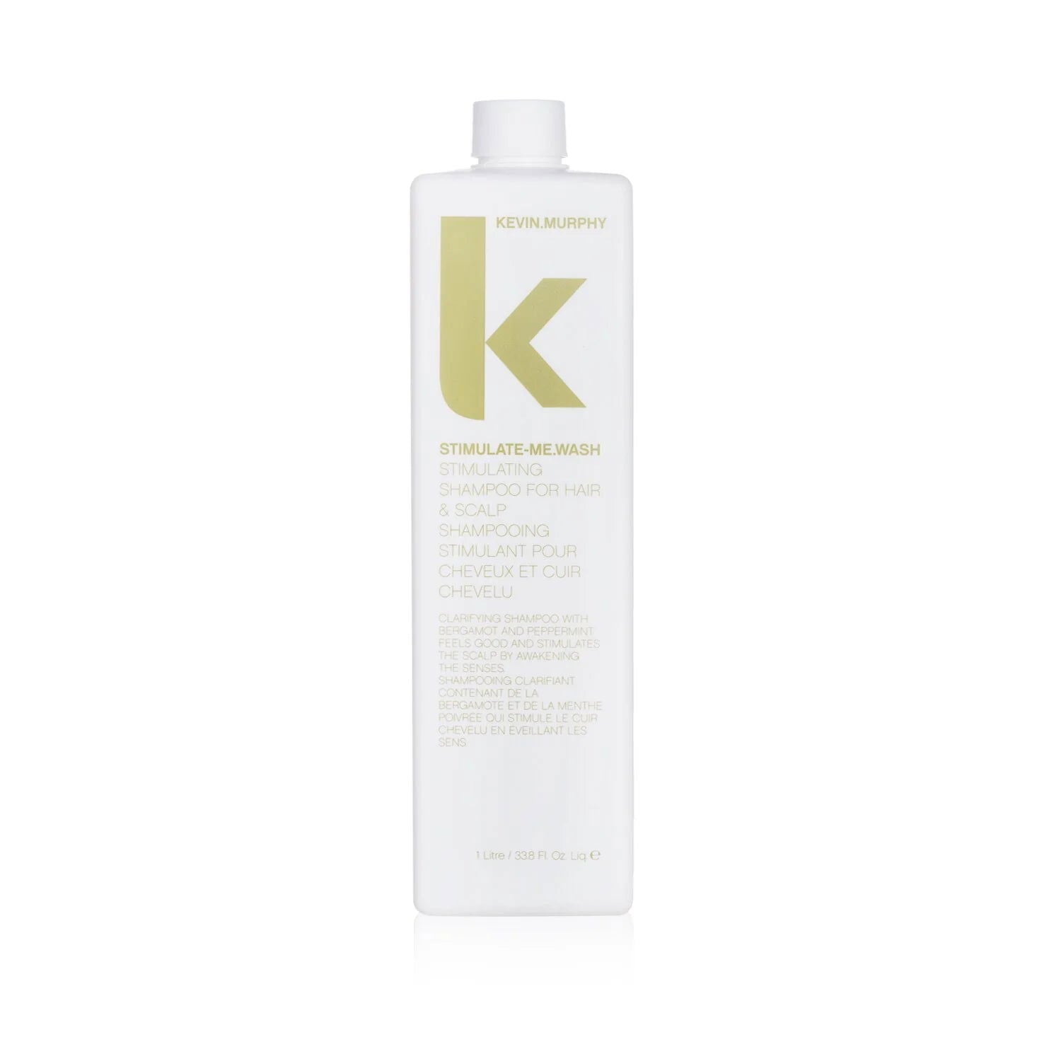 Squeeze hair wash bottle with white label and white cap