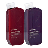 Kevin Murphy hair wash and rinse bottles bundle, maroon and purple, 250 mL each