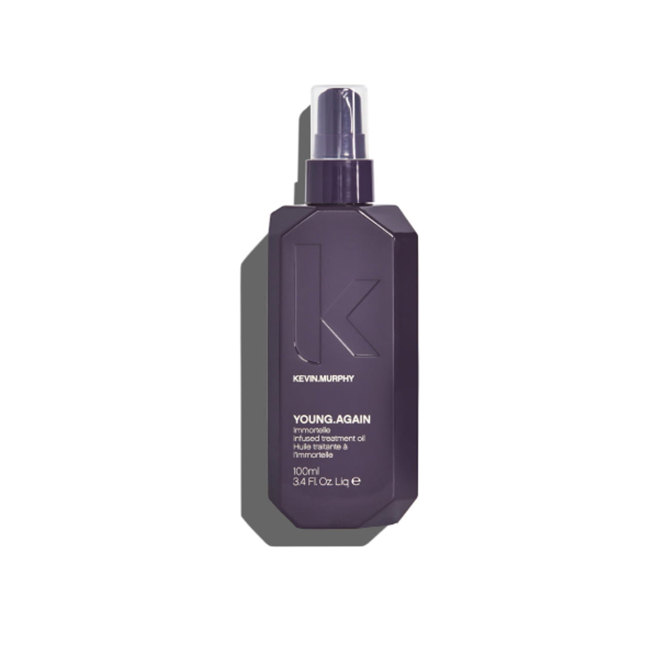 Kevin Murphy Young Again hair serum bottle, purple with pump, 100 ml