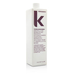 Kevin Murphy Young Again Wash shampoo bottle, white bottle with purple label