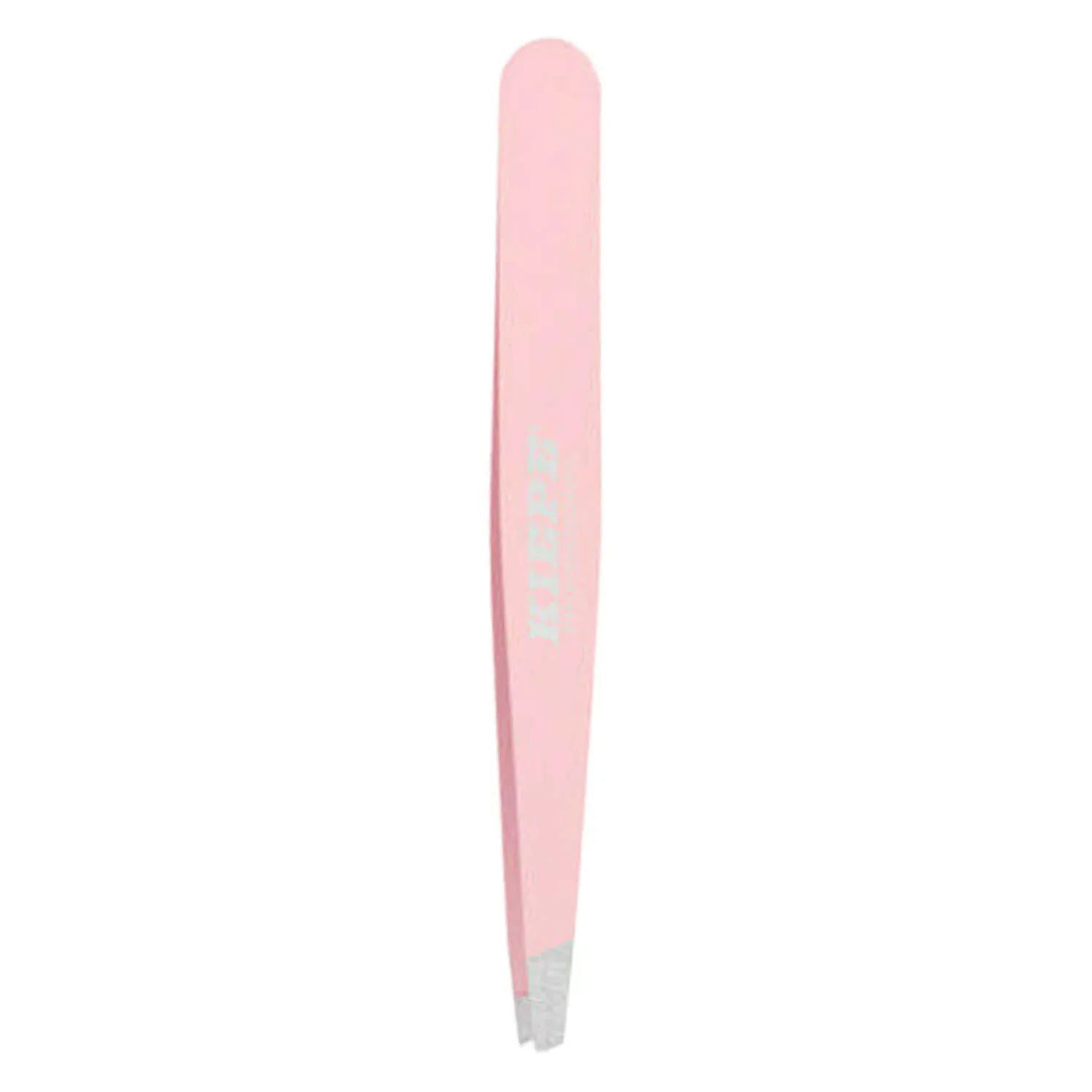 Baby pink Kiepe K-tweezer with angled tip and silver grip