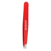 Red Kiepe eyebrow tweezers with slanted tips