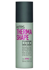 Kms Therma Shape straightening creme bottle, 150 ml, green label with pink lettering