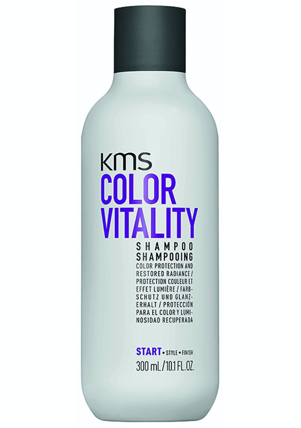 Kms Color Vitality shampoo bottle, 300 ml, white bottle with dark cap.