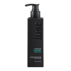 Lust Luxury body wash bottle with pump dispenser, dark bottle, 325 ml
