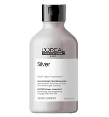 L'Oreal Professionnel Serie Expert Silver shampoo bottle, 300 ml, with black cap and label