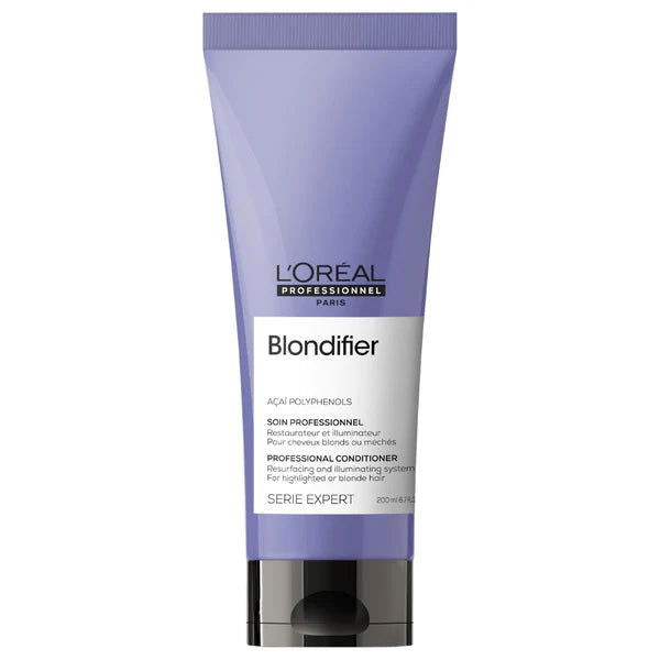 Conditioner bottle with Blondifier label, 200 ml, purple cap
