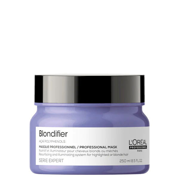 Blondifier hair mask jar with silver lid, 250 ml, purple label
