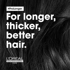 Hair mask close-up: dark hair strands filling frame with bold text overlay