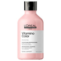 L'Oreal Professionnel Vitamino Color shampoo bottle, pink with black cap