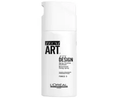 Hair styling spray bottle, white with Tecni Art Design label