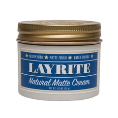 Layrite Natural Matte Cream hair styling cream jar, matte finish