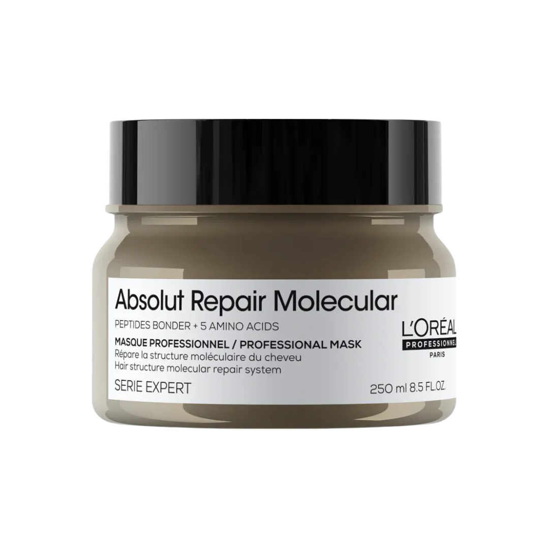 L'Oreal Professionnel Absolut Repair Molecular rinse-off mask jar, 250 ml, beige label