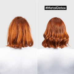 Copper hair swatches in side-by-side views, front and back