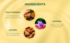 Saffron and almond ingredient highlights for body lotion